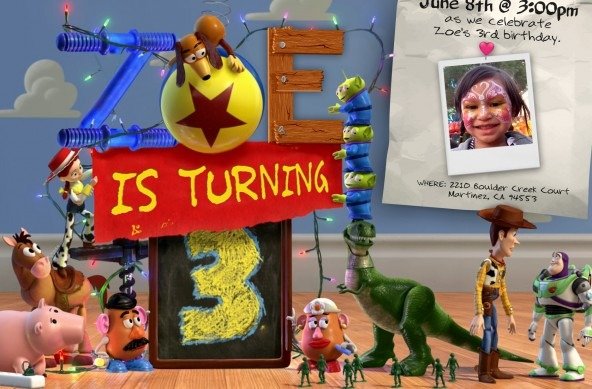 Zoe’s 3rd Birthday Invitation